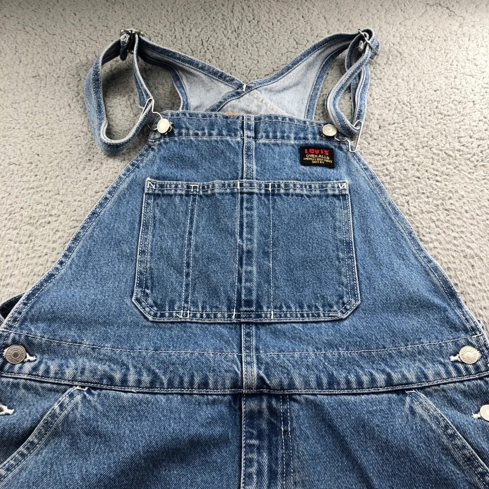 Levis Overalls Mens Medium Blue Denim Heritage Workwear Stone Washed Bib Jeans